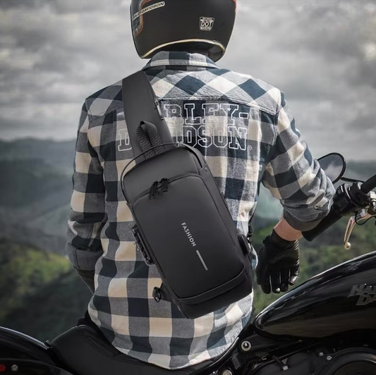 Anti-theft and waterproof shoulder strap bag with USB charging