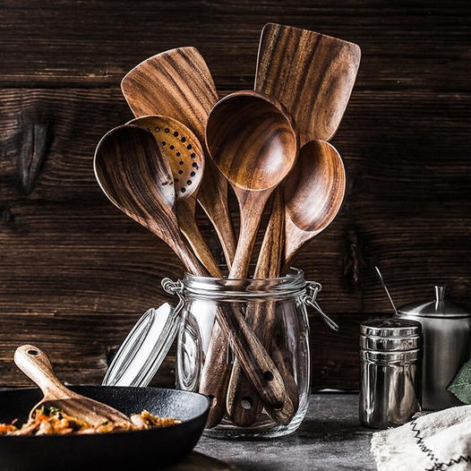 Nature's Choice™ Kitchen Utensils in Natural Wood