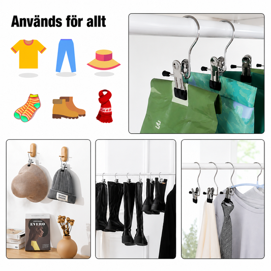 Clamp hooks for clothes hangers (10 pcs)