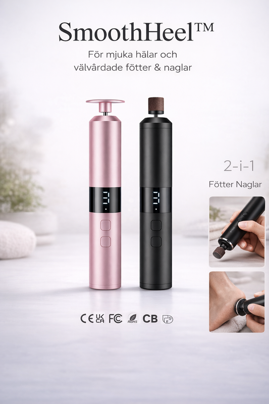 SmoothHeel™ Electric foot file and nail file 2-in-1