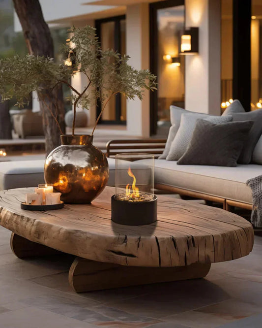 EternaFlame bordskamin i elegant vardagsrumsmiljö