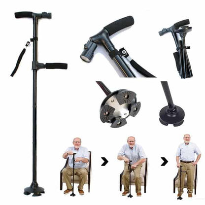 Anti-Fall Support Pole | With LED light, alarm, double handle & non-slip foot