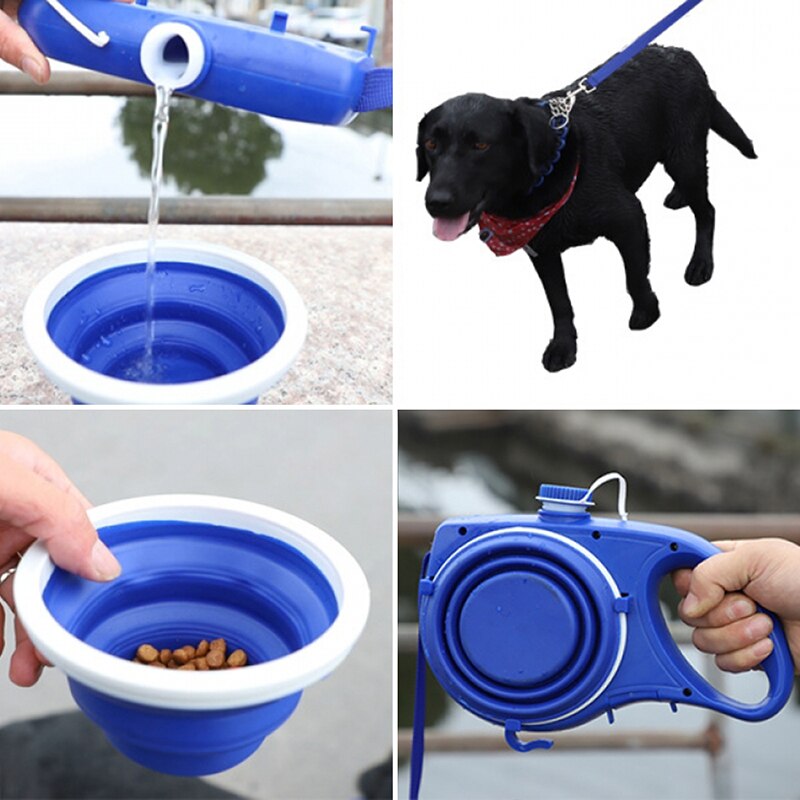 3-in-1 Dog leash with water holder and cup