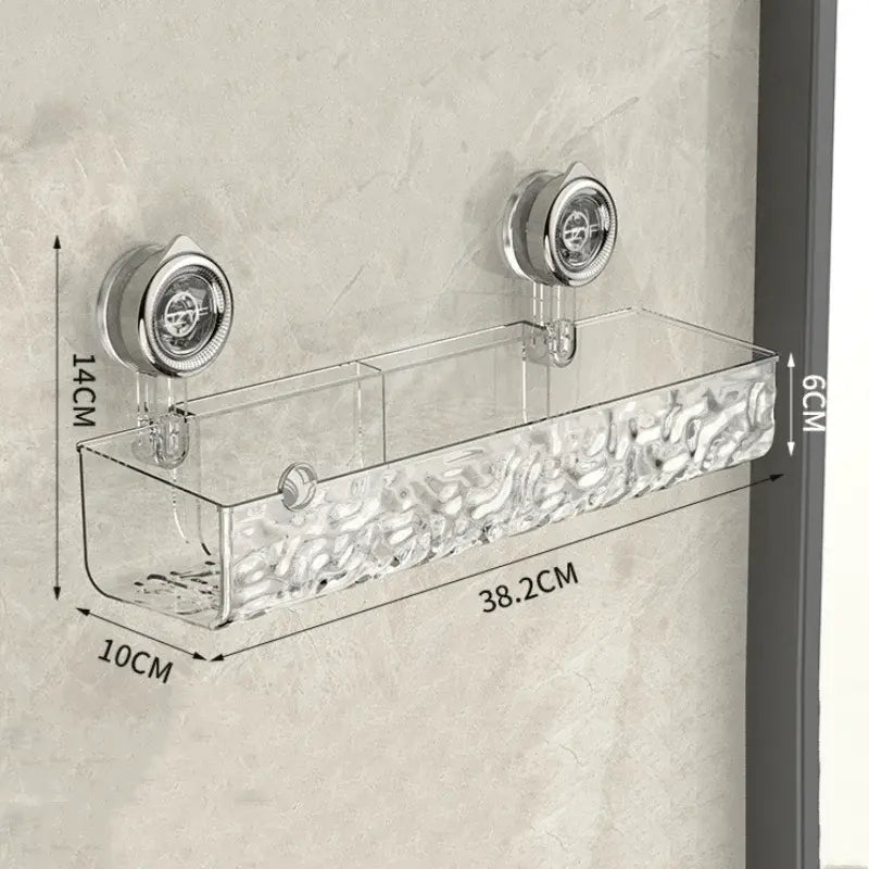 Bathroom corner shelf with suction cups