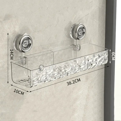 Bathroom corner shelf with suction cups
