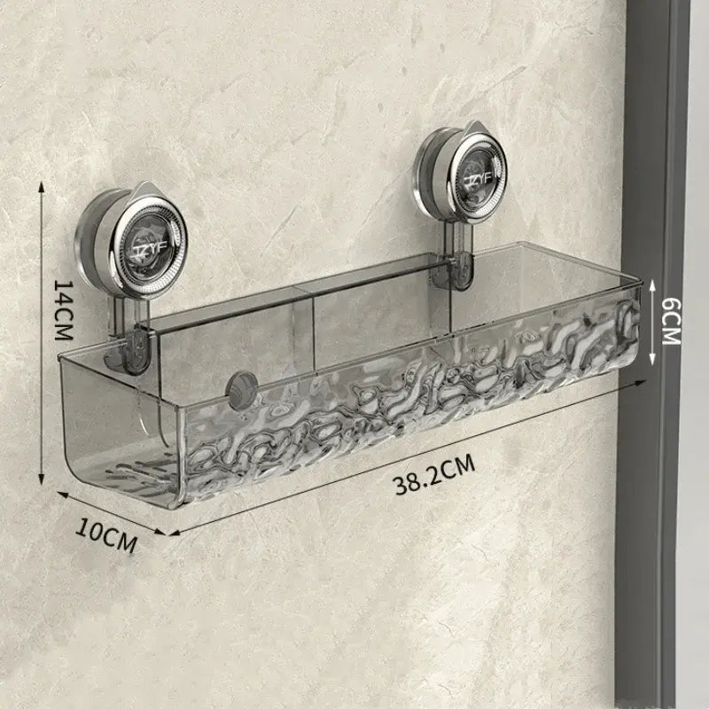 Bathroom corner shelf with suction cups