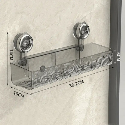 Bathroom corner shelf with suction cups