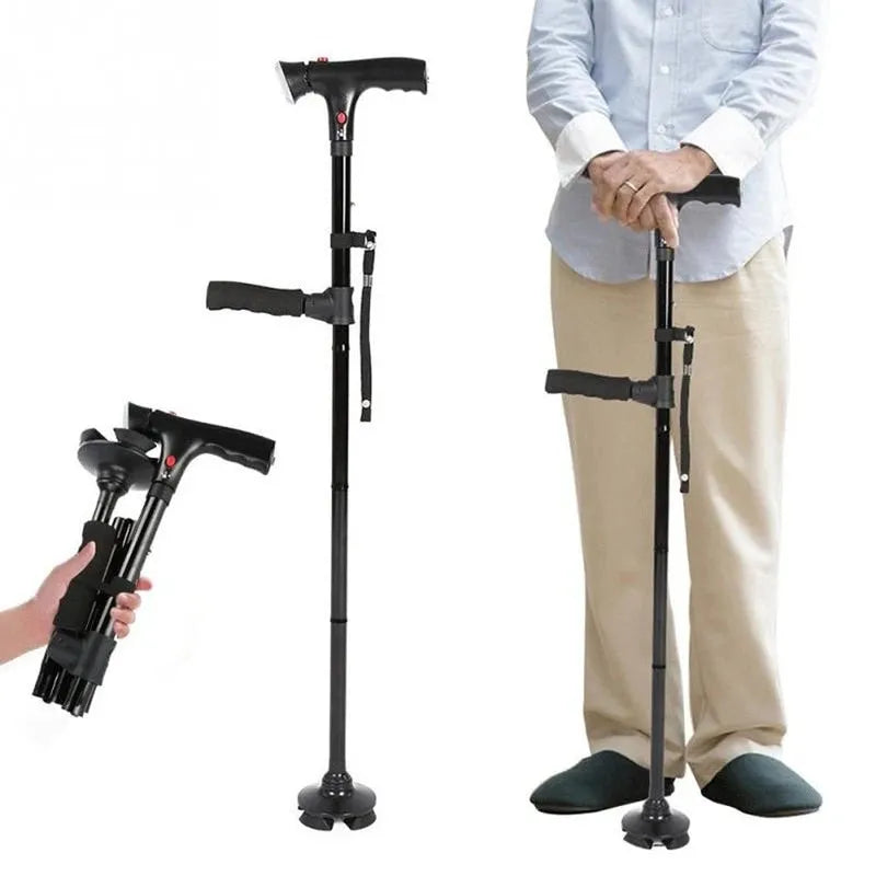 Anti-Fall Support Pole | With LED light, alarm, double handle & non-slip foot
