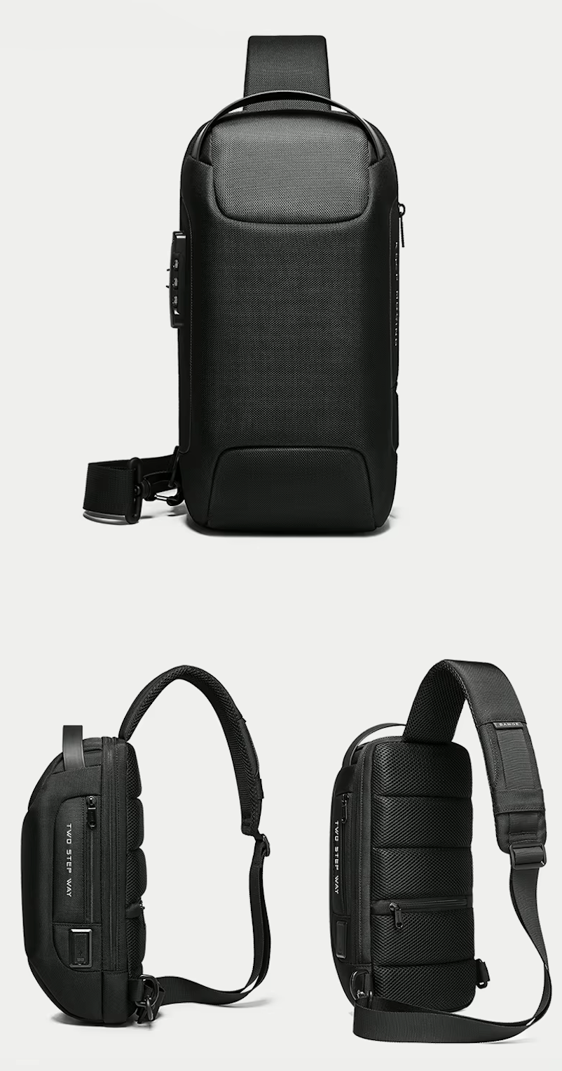 Anti-theft and waterproof shoulder strap bag with USB charging