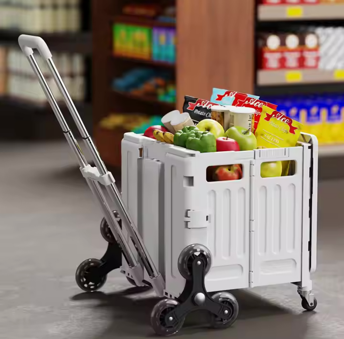 Collapsible Pull Cart with Stair Climber