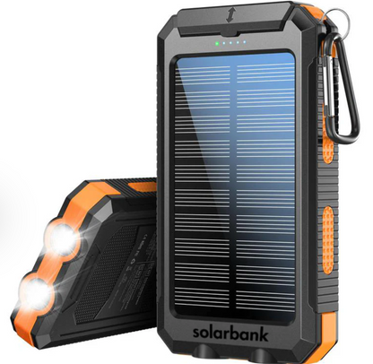 Solar Powerbank with dual charging (USB and solar cell)