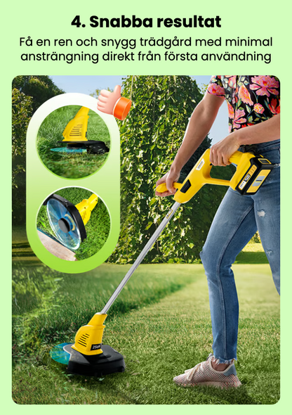 Universal steel brush head for efficient trimming of the garden