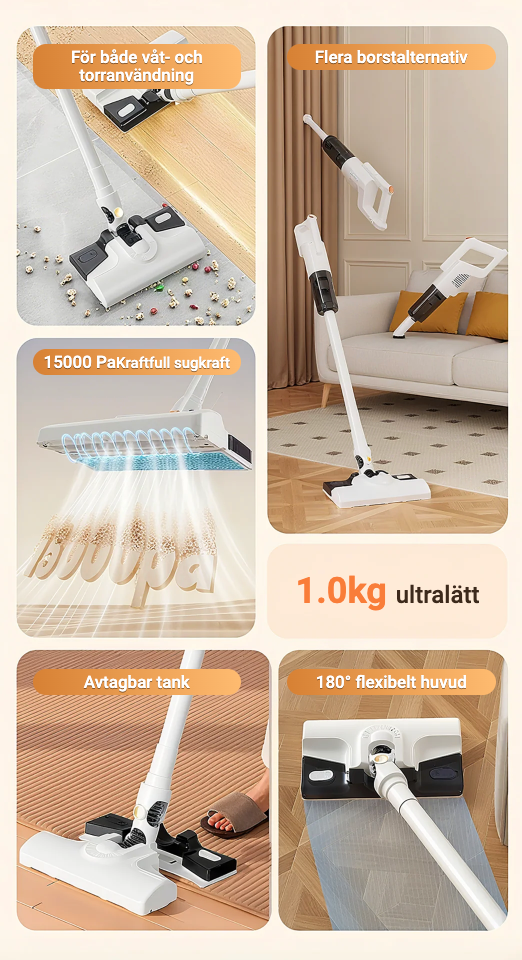Wireless 3-in-1 Vacuum Cleaner - Vacuum, Mop & Sterilize with UV