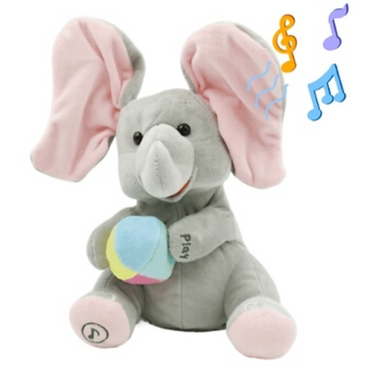 Interactive Singing Elephant with Peek-a-Boo and Music