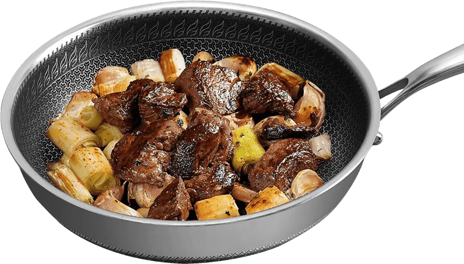 Premium Hybrid pan – frying pan stainless & non-stick in one