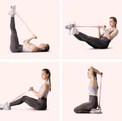 Multifunctional training band with foot loop for effective full body training