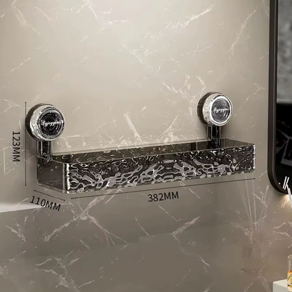 Bathroom corner shelf with suction cups