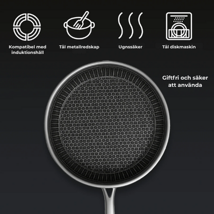 Premium Hybrid pan – frying pan stainless & non-stick in one