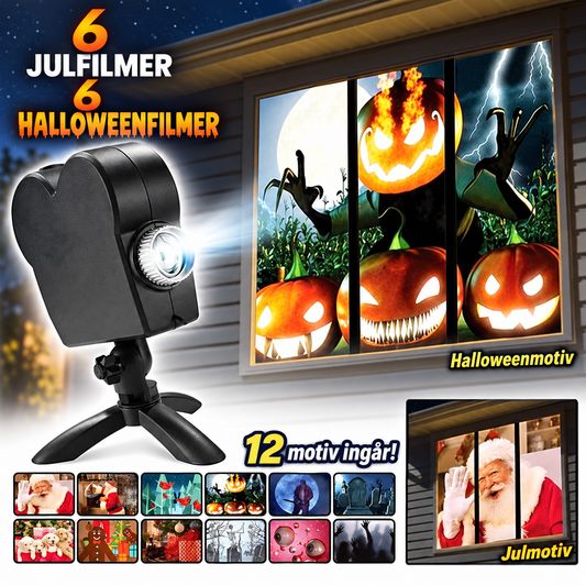 Halloween & Christmas Projector – 12 animated motifs