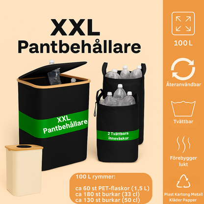 Deposit & recycling bin 100L with washable inner bags