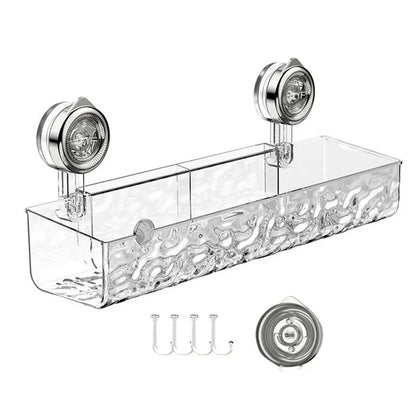 Bathroom corner shelf with suction cups