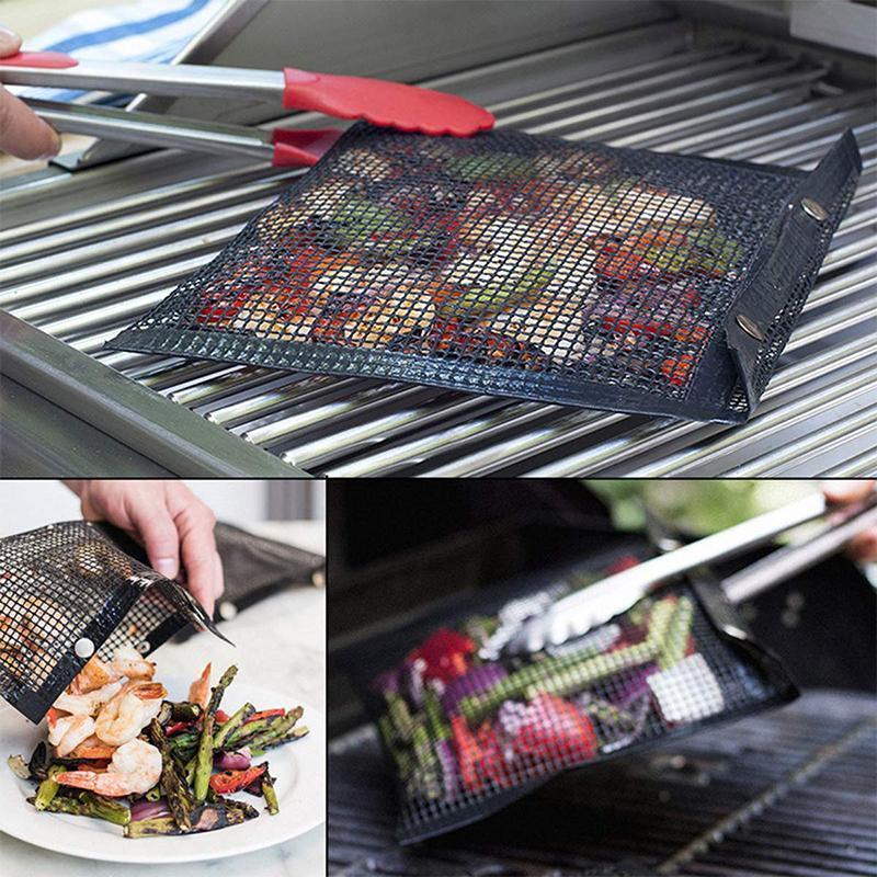 Anti-stick and reusable mesh grill bags