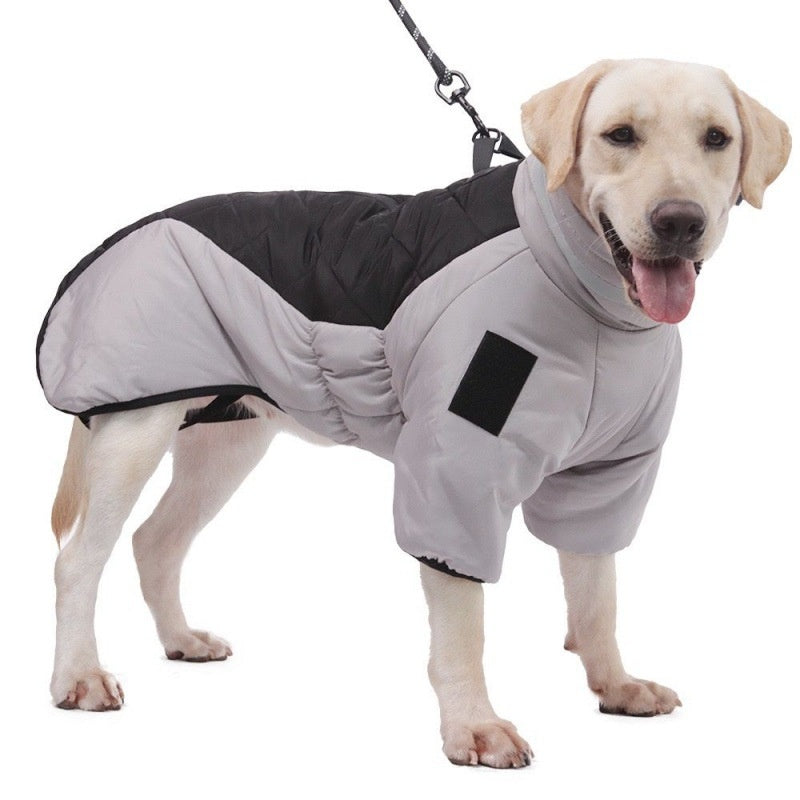 Cotton dog jacket with harness
