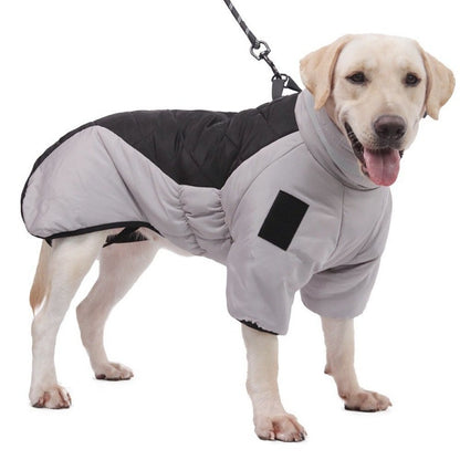 Cotton dog jacket with harness