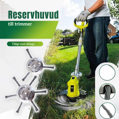 Universal steel brush head for efficient trimming of the garden