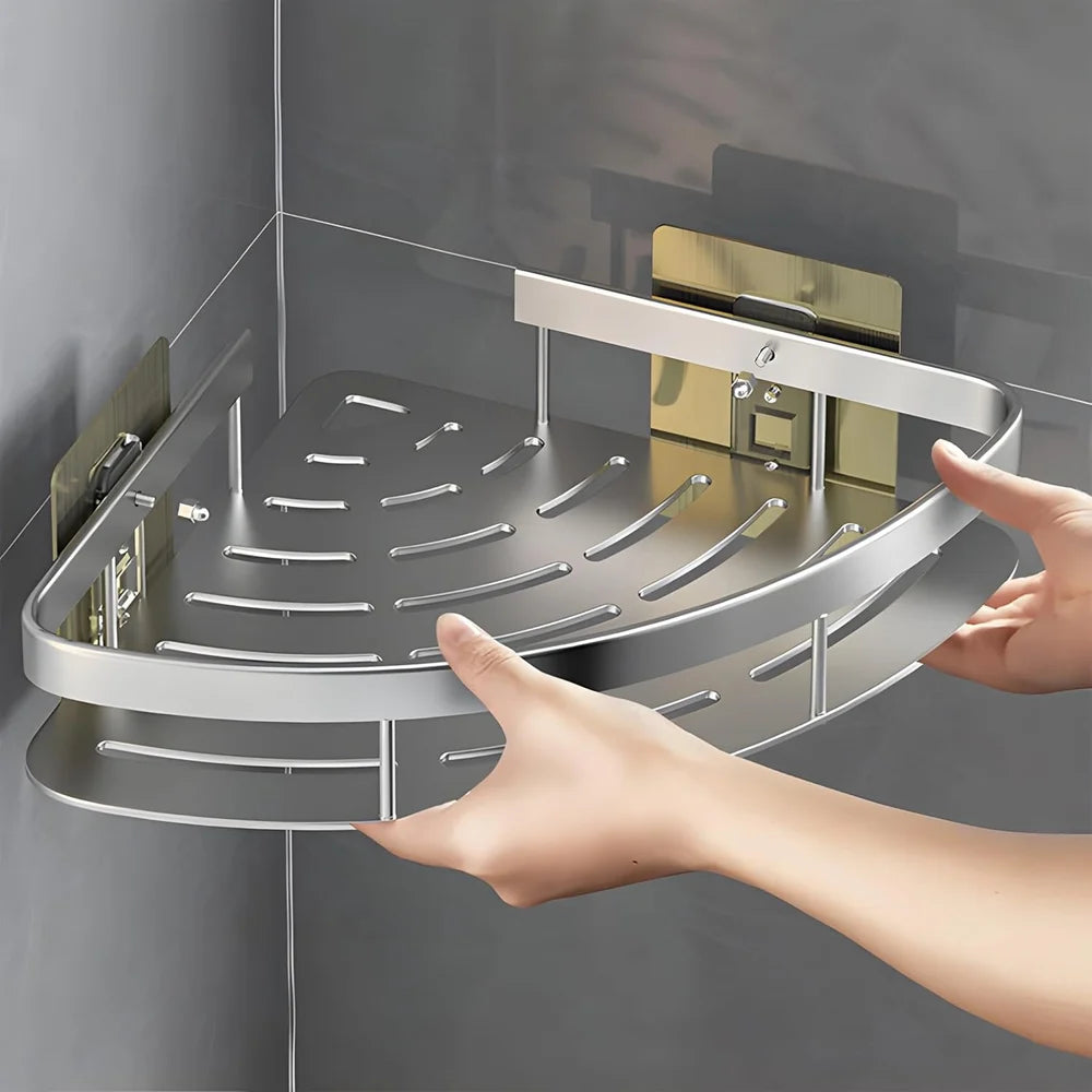 Self-adhesive wall shelf without drilling - Stable storage for bathroom & kitchen