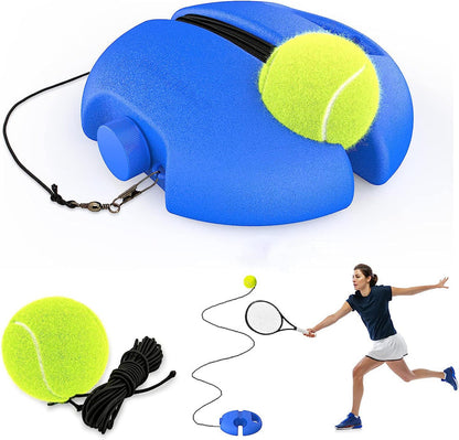 Portable tennis trainer with rebound ball
