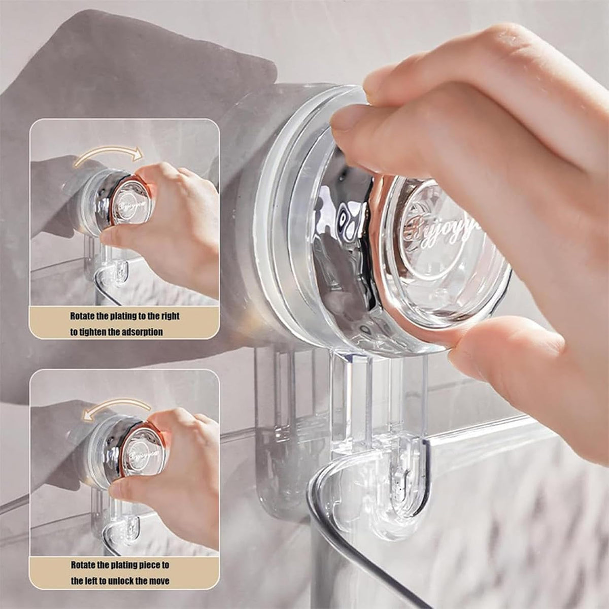 Bathroom corner shelf with suction cups