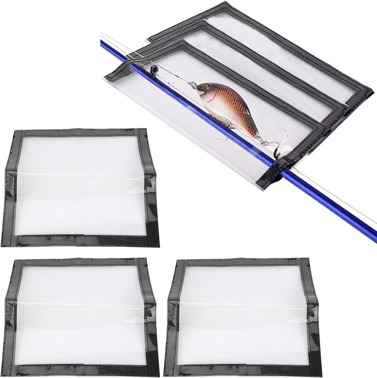 LureGuard - 5 Piece Smart Fishing Set; incl 2 rod holders and 3 protective cases for fishing tackle