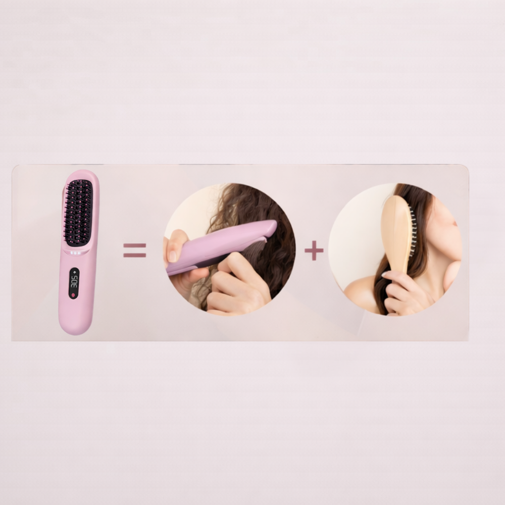 Portable Heat Brush - Smooth, styled hair in minutes