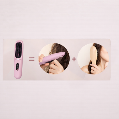 Portable Heat Brush - Smooth, styled hair in minutes