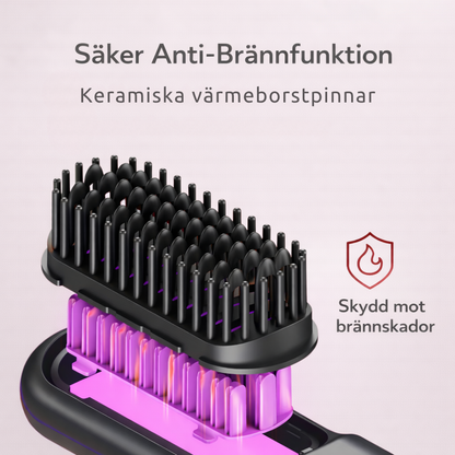 Portable Heat Brush - Smooth, styled hair in minutes