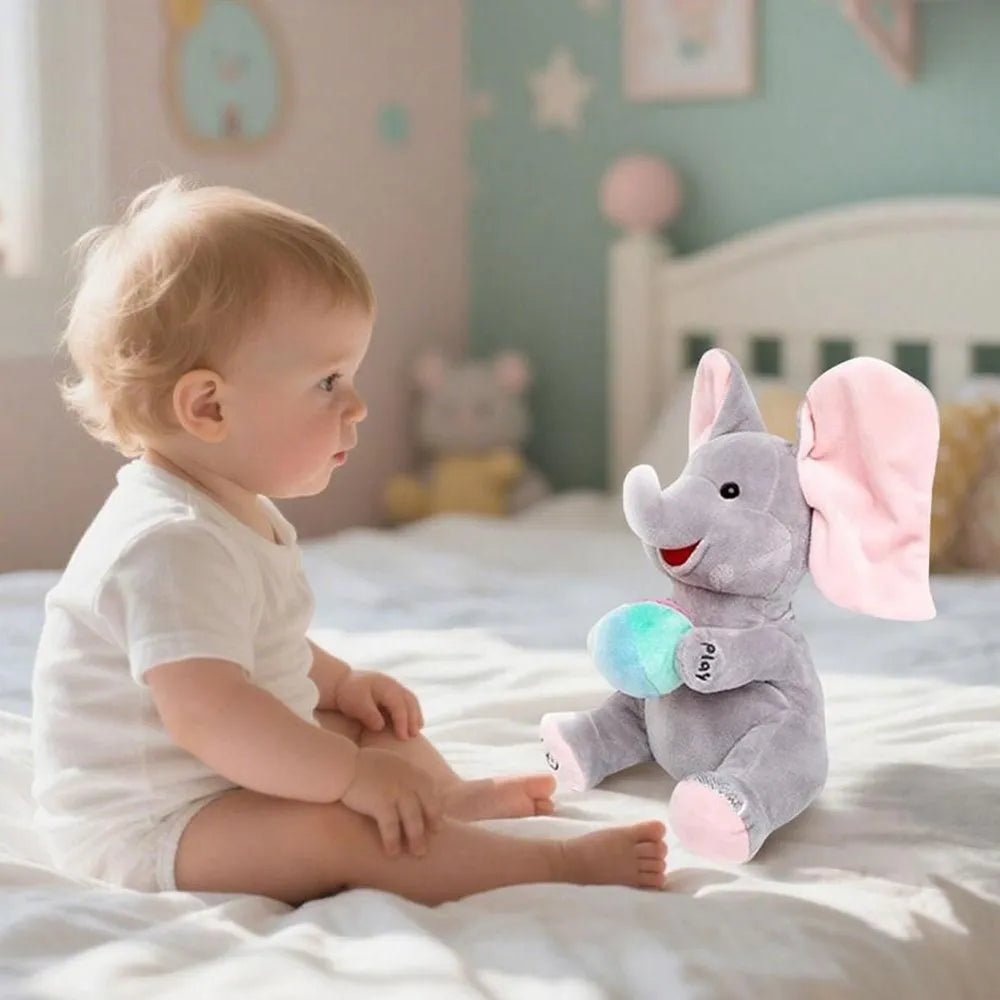Interactive Singing Elephant with Peek-a-Boo and Music