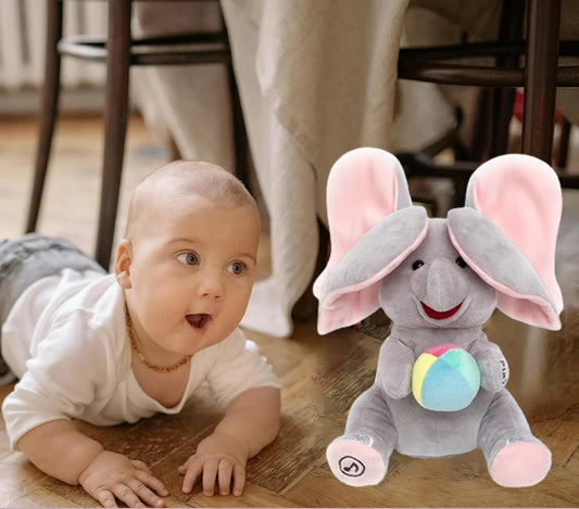 Interactive Singing Elephant with Peek-a-Boo and Music