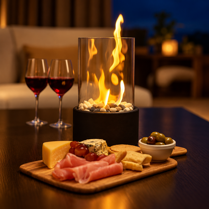 EternaFlame - Table fireplace in glass and metal