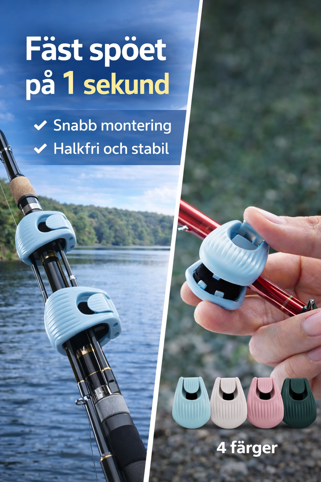 LureGuard - 5 Piece Smart Fishing Set; incl 2 rod holders and 3 protective cases for fishing tackle