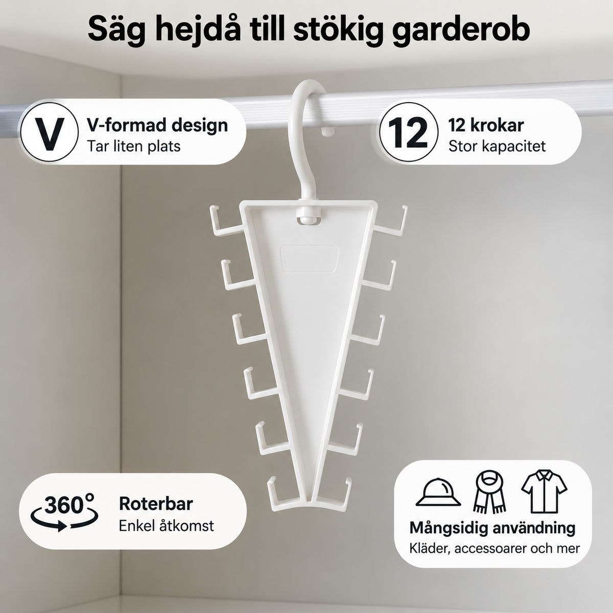 V-shaped wardrobe hanger