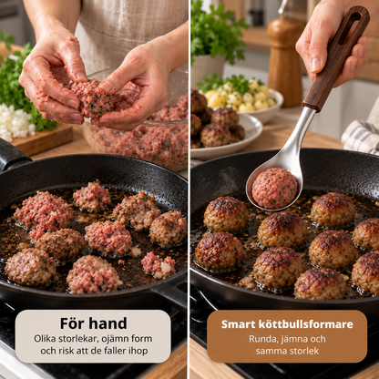 Smart meatball shaper - smoother shape, easier cooking