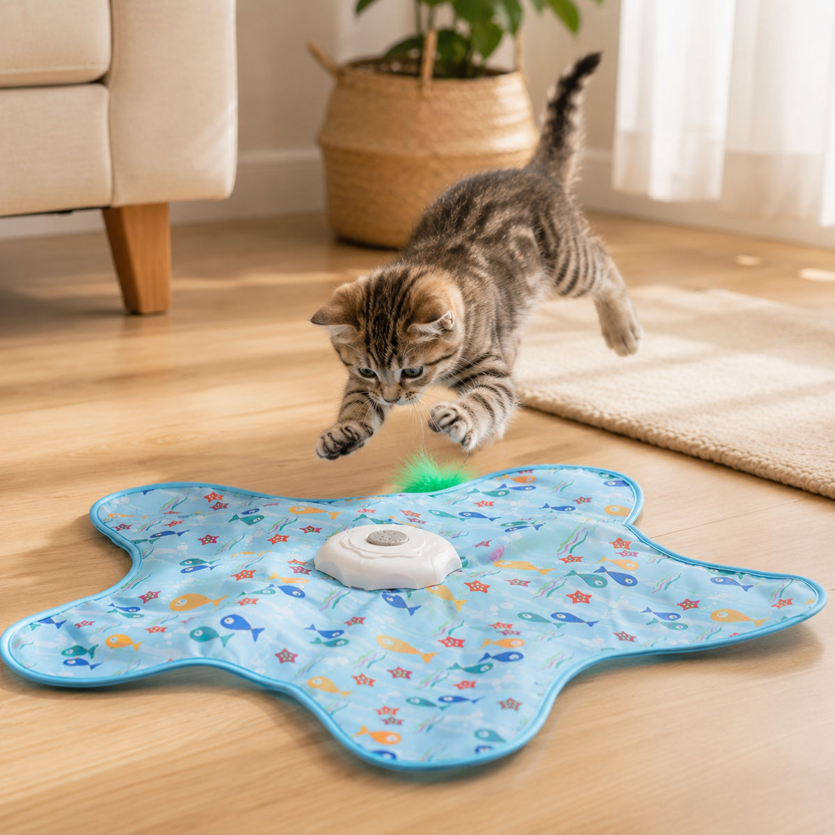 Interactive Cat Toy with Movable Spring