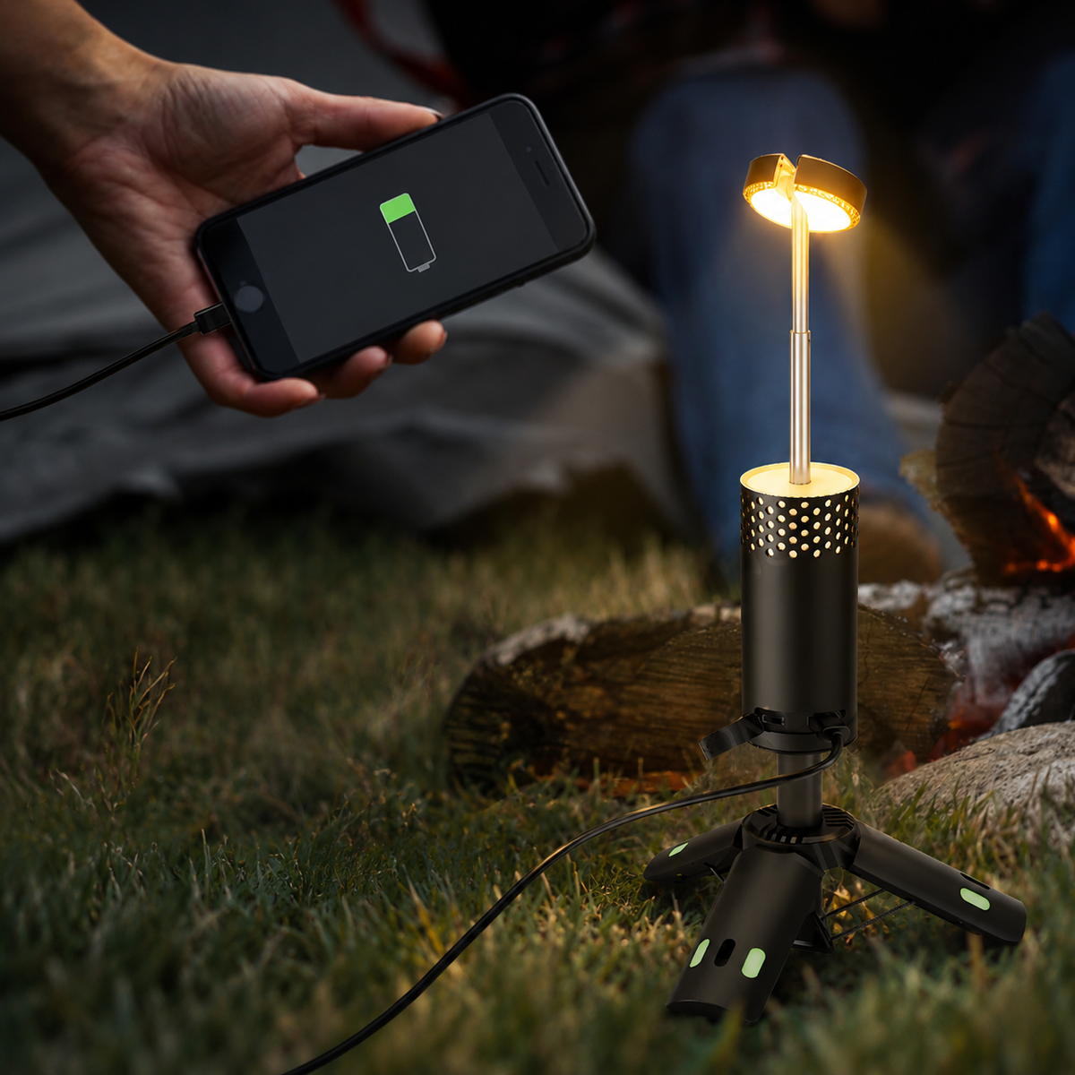 Telescopic camping lamp — light where you need it