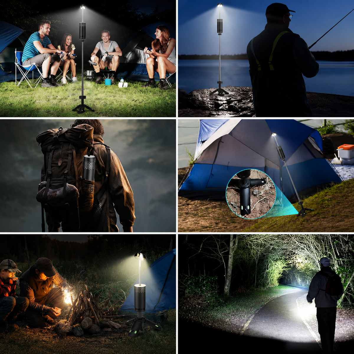 Telescopic camping lamp — light where you need it
