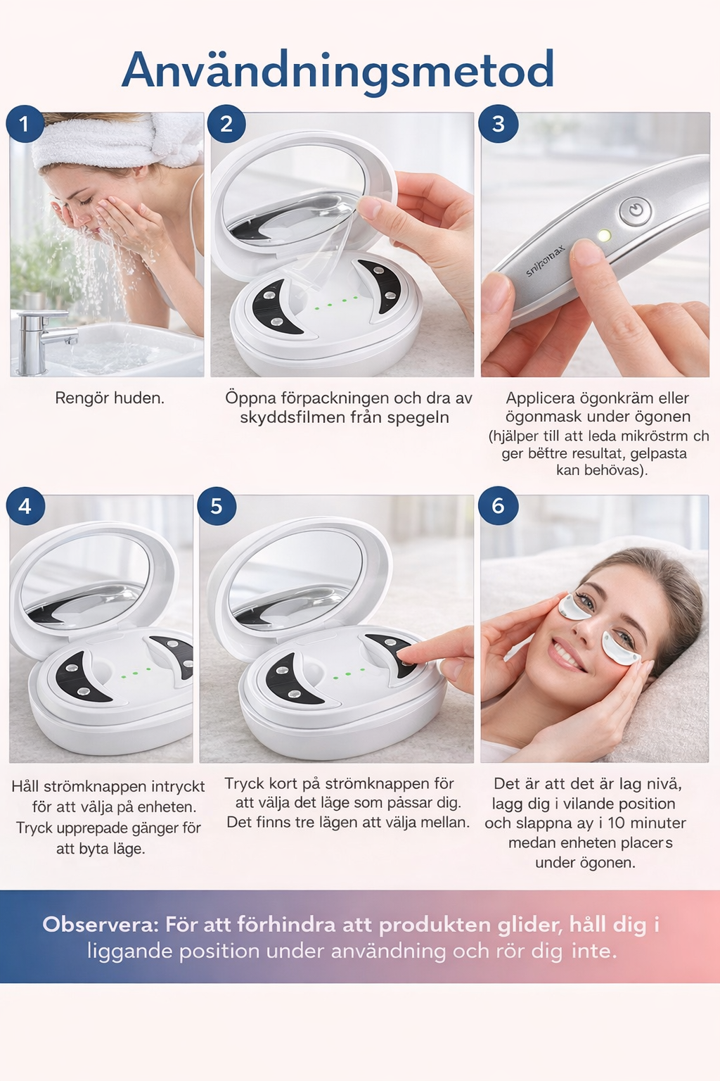 Electronic eye patches with red light and micro current - against dark circles