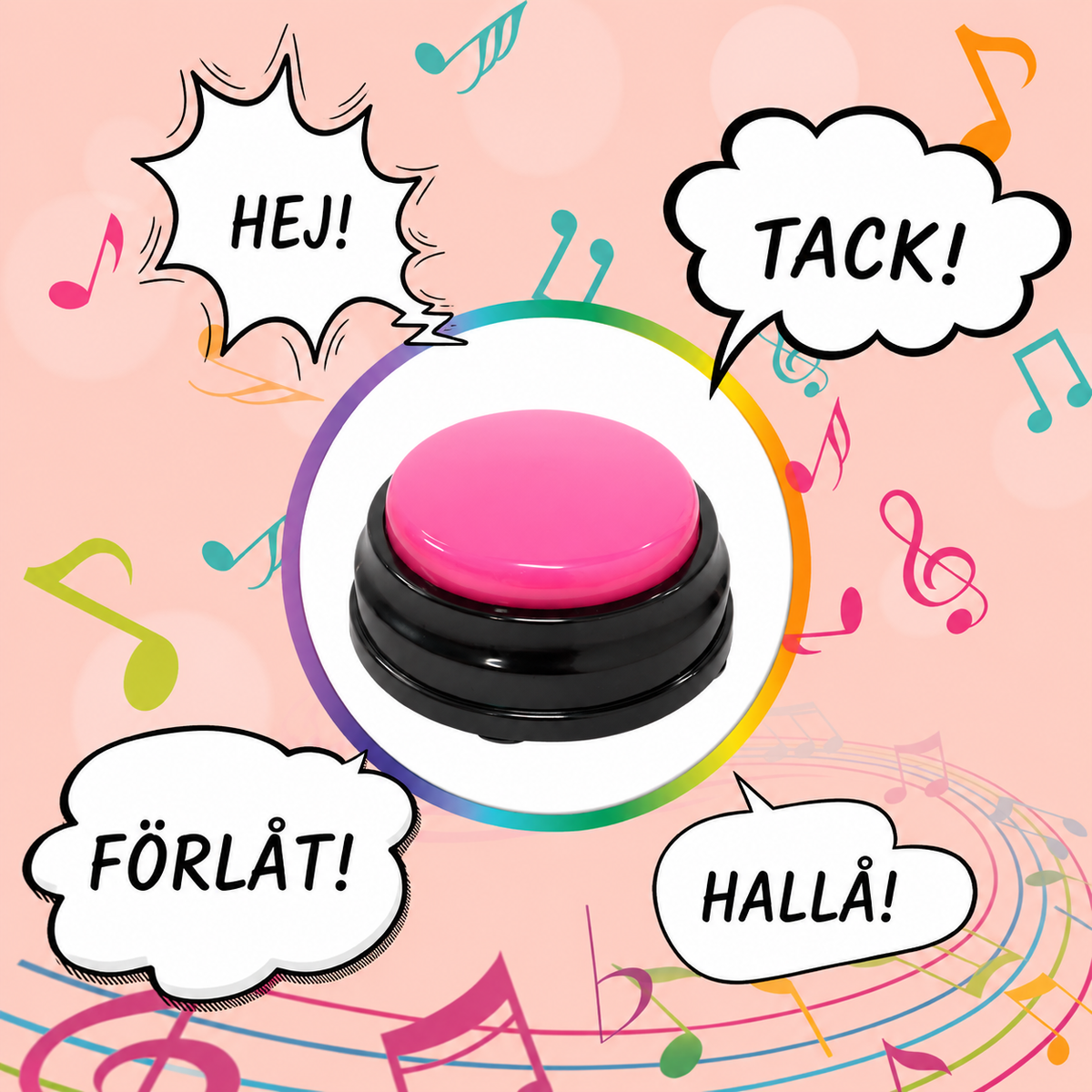 Talking button with voice recording for dogs and cats