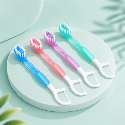 Portable Toothbrush with Toothpaste &amp; Floss (20-pack)