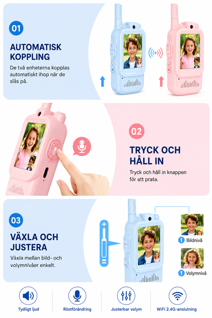 Video Walkie Talkies – with camera &amp; voice filter (2 pcs)