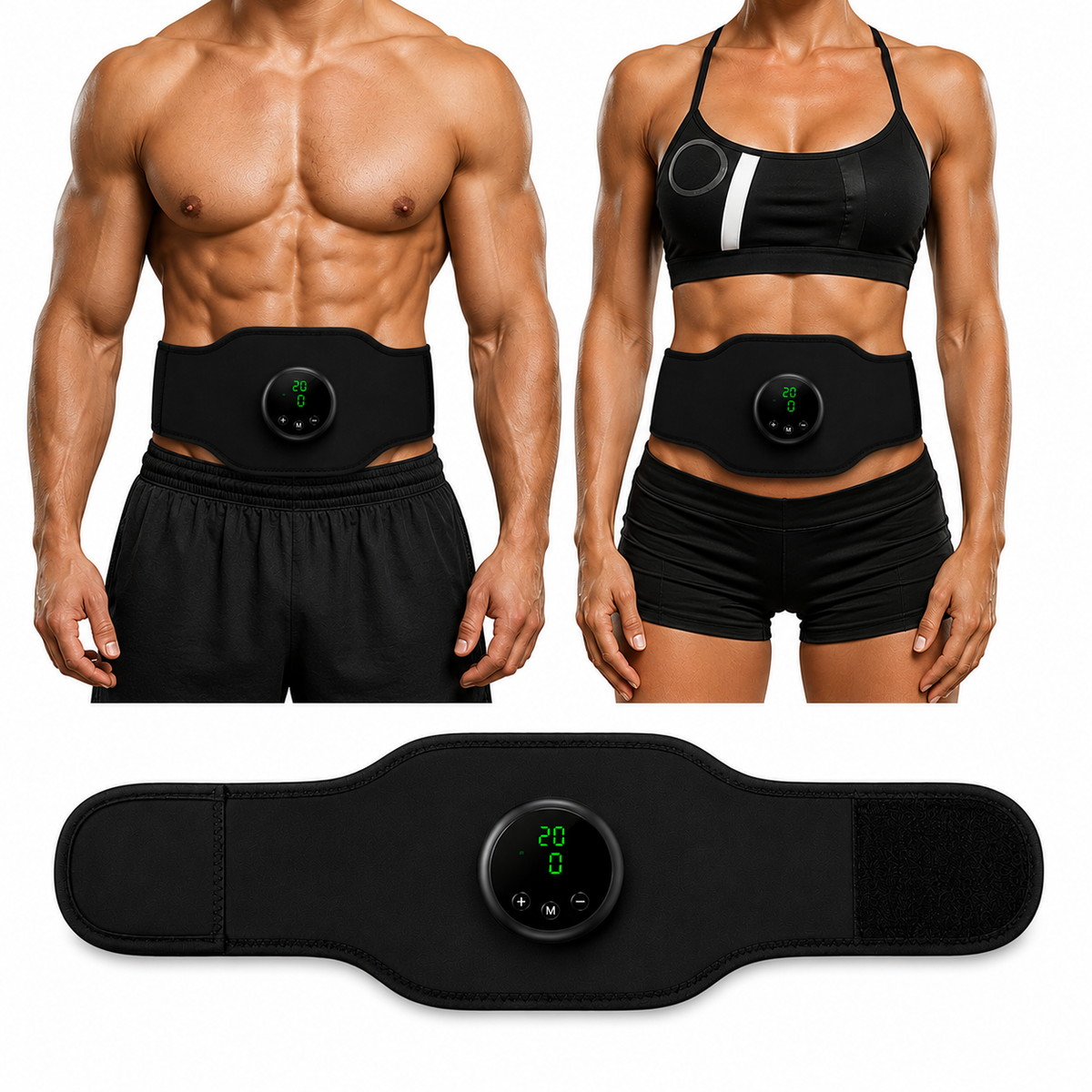 Wireless EMS belt for abdominal muscles